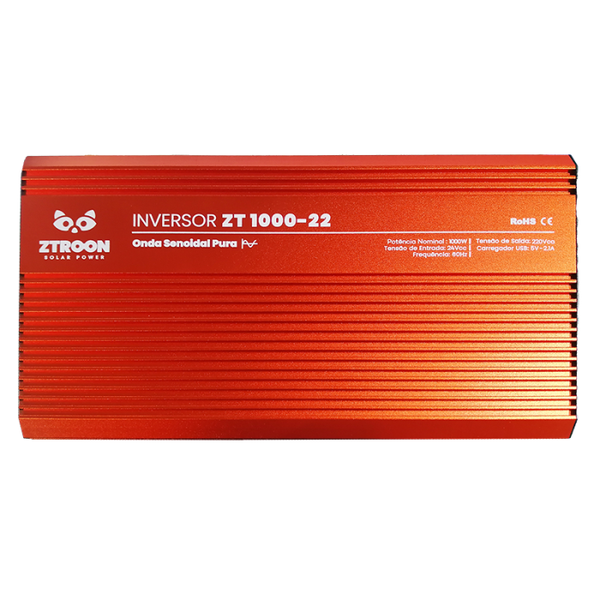 INVERSOR OFF GRID SENOIDAL ZTROON 1000W 24/220V ZT1000-22
