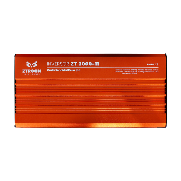 INVERSOR OFF GRID SENOIDAL ZTROON 2000W 12/127V ZT2000-11