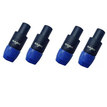 KIT 4 CONECTOR SPEAKON MACHO SANTO ANGELO LINHA SA2X 4 POLOS