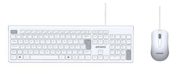 KIT MOUSE TECLADO USB PCYES SOFT BRANCO PCOSF2W