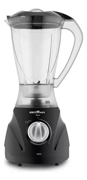LIQUIDIFICADOR BRITANIA 600W 2,1L BLACK 3 VEL PRETO