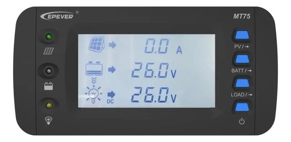 MEDIDOR REMOTO P/ CONTROLADOR DE CARGA/INVERSOR EPEVER MT-75