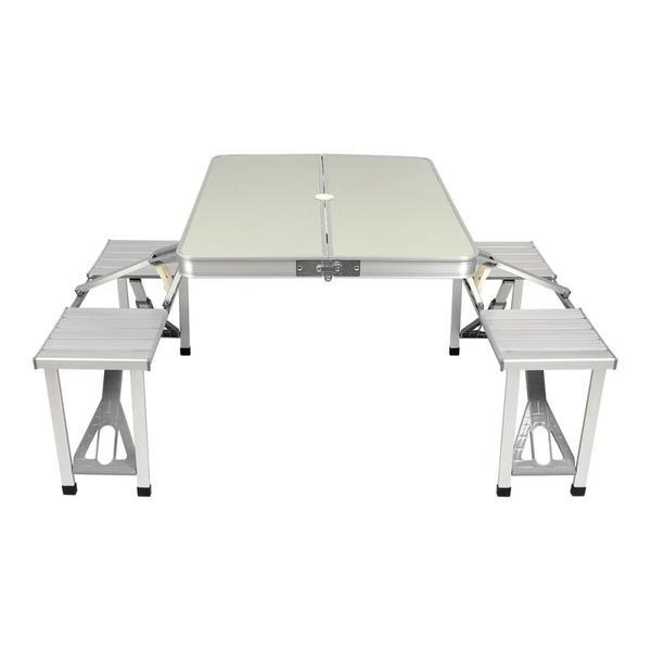 MESA DOBRAVEL C/ 4 BANQUETAS ALUMINIO KALA