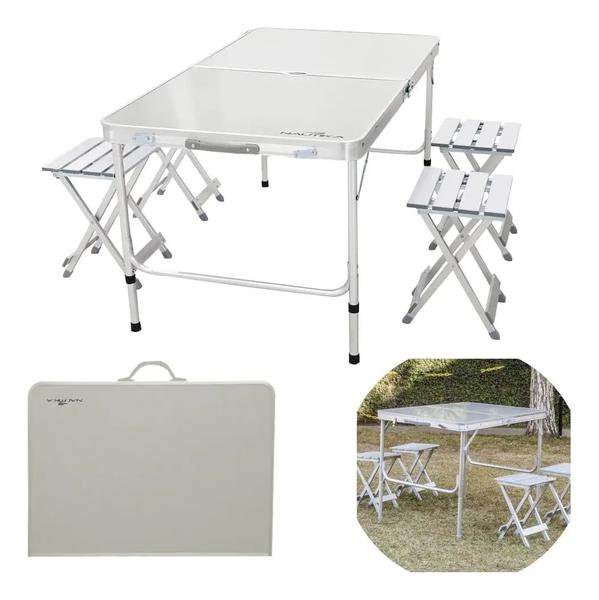 MESA DOBRAVEL C/ 4 BANQUETAS ALUMINIO ROYAL NAUTIKA