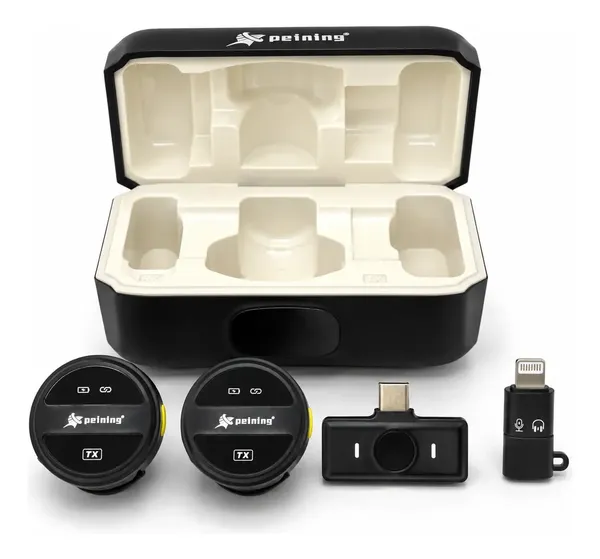 MICROFONE SEM FIO LAPELA C/ 2UND + REC. USB-C/LIGHT. PEINING