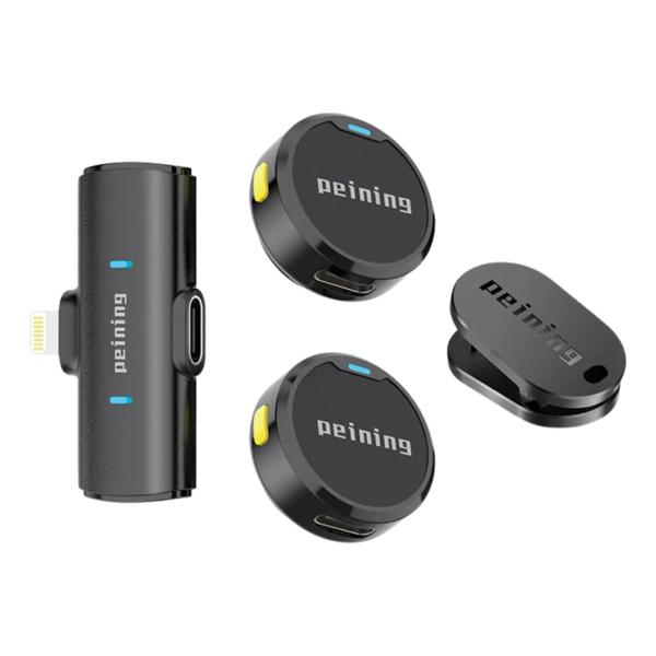MICROFONE SEM FIO LAPELA C/ 2UND +RECEPTOR LIGHTNING PEINING