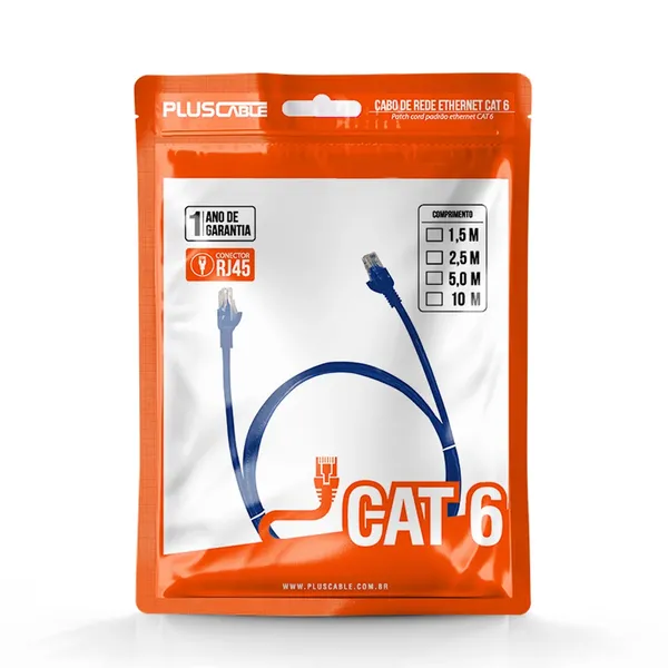 PATCH CORD CAT6 5M PC-ETH6U50 AZUL PLUSCABLE