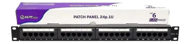 PATCH PANEL CAT6 24 PORTAS C/ GUIA TRASEIRO MPT