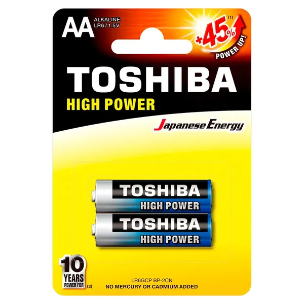 PILHA ALCALINA TOSHIBA AA LR6GCP C/ 2 UND