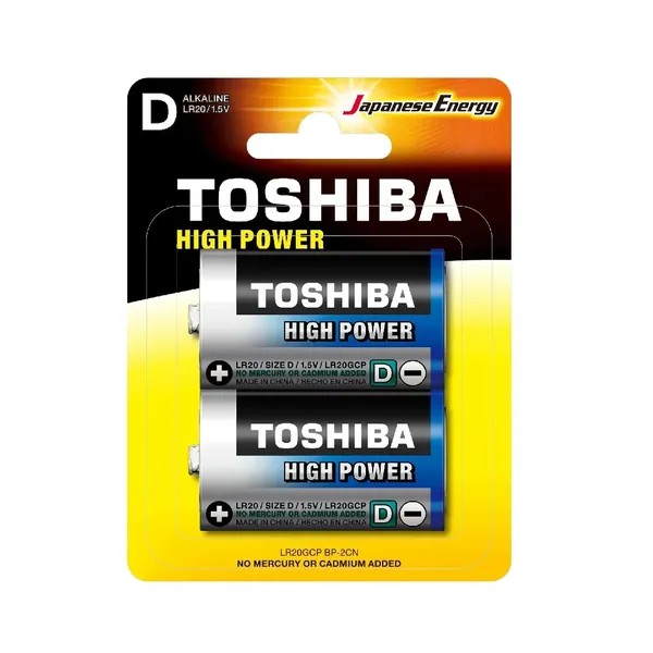 PILHA ALCALINA TOSHIBA D LR20GCP C/ 2 UND