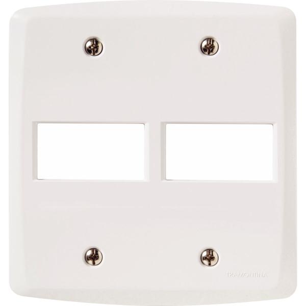 PLACA ESPELHO 4X4 2P HORIZONTAL TRAMONTINA LUX BRANCA