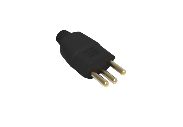 PLUGUE 2P 20A 250V PRETO 064-EP ENERBRAS