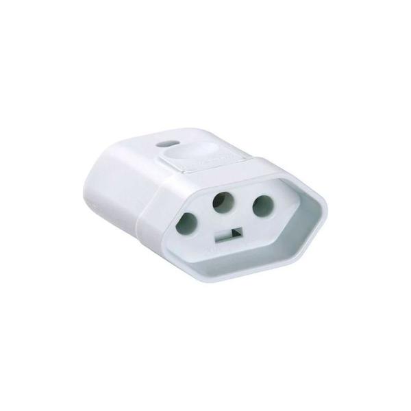 PLUGUE FEMEA 3P 10A/250V TRAMONTINA BRANCO
