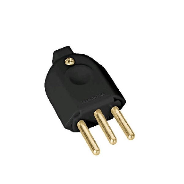 PLUGUE MACHO 3P 10A/250V TRAMONTINA PRETO