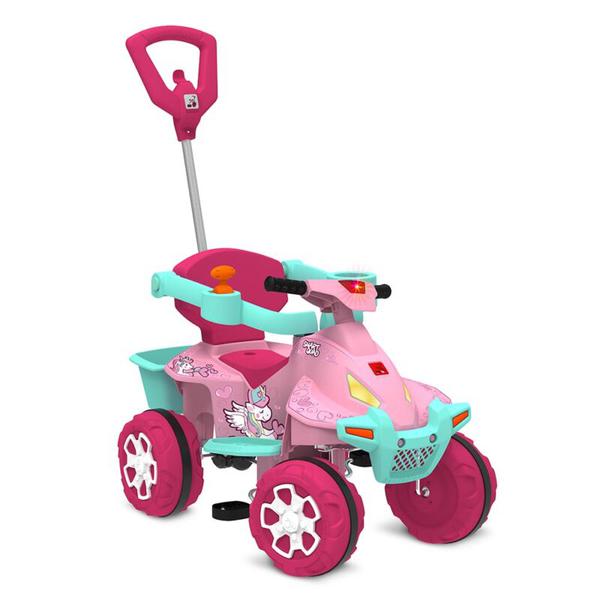 QUADRICICLO SMART QUAD PASSEIO/PEDAL ROSA BANDEIRANTE