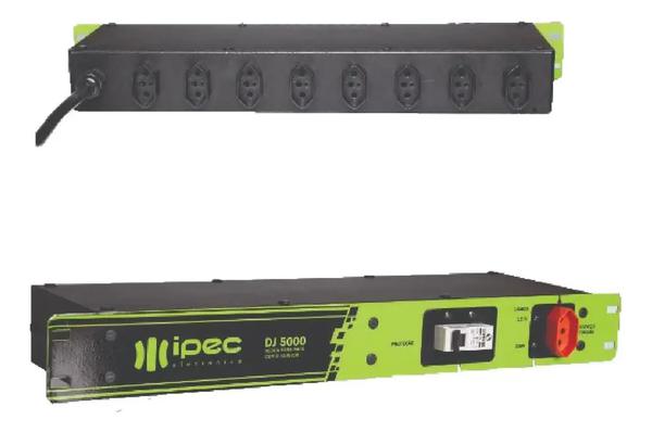 REGUA PARA RACK C/ DISJUNTOR DJ 5000 IPEC VERDE