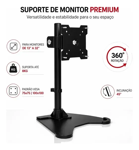 SUPORTE DE MESA PARA TV/MONITOR DE 13 A 32 BRASFORMA