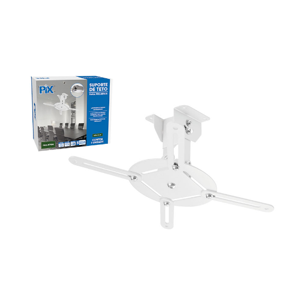 SUPORTE PROJETOR DE TETO 13CM BRANCO 079-0102 PIX