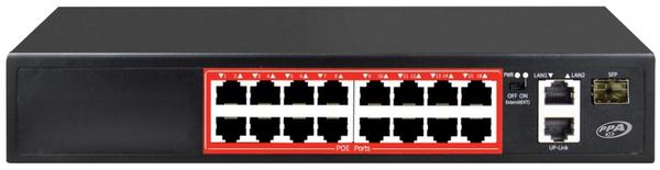 SWITCH PPA 16P POE FAST+2P UPLINK GIGA+1P SFP GIGA GPSP-1621